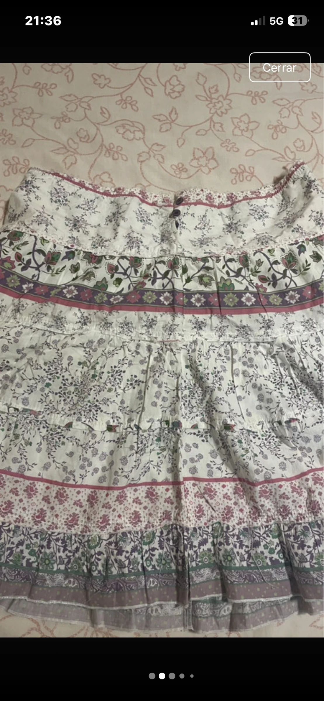Falda Corta Stradivarius de Volantes con Estampado Floral Boho